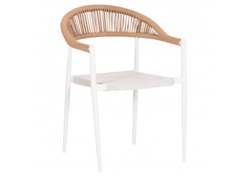 ΠΟΛΥΘΡΟΝΑ BERG HM6284.01 ΑΛΟΥΜΙΝΙΟ & TEXTILENE ΛΕΥΚΟ--P.E.TWISTED RATTAN 55x56x79Υεκ