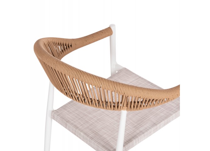 ΠΟΛΥΘΡΟΝΑ BERG HM6284.01 ΑΛΟΥΜΙΝΙΟ & TEXTILENE ΛΕΥΚΟ--P.E.TWISTED RATTAN 55x56x79Υεκ