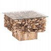 ΤΡΑΠΕΖΙ ΣΑΛΟΝΙΟΥ ΤΕΤΡΑΓΩΝΟ SPARROW HM9961 DRIFTWOOD--ΓΥΑΛΙ 75x75x51Υεκ.