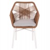 ΠΟΛΥΘΡΟΝΑ TOPIN HM6048.11 ΑΛΟΥΜΙΝΙΟ ΛΕΥΚΟ-P.E. RATTAN ΜΠΕΖ 59x63x81Υεκ