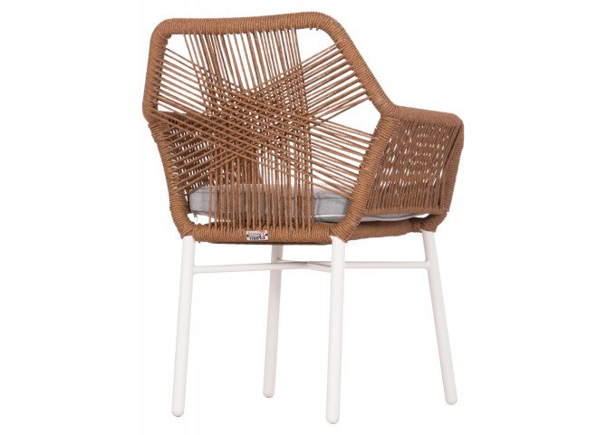 ΠΟΛΥΘΡΟΝΑ TOPIN HM6048.11 ΑΛΟΥΜΙΝΙΟ ΛΕΥΚΟ-P.E. RATTAN ΜΠΕΖ 59x63x81Υεκ