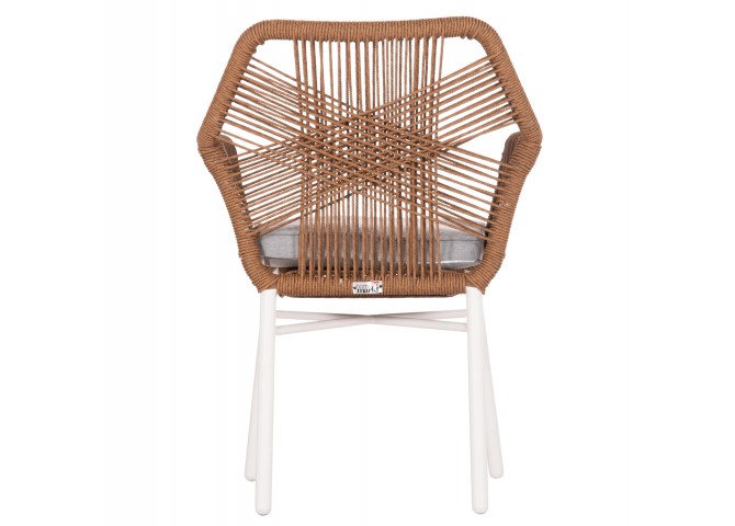 ΠΟΛΥΘΡΟΝΑ TOPIN HM6048.11 ΑΛΟΥΜΙΝΙΟ ΛΕΥΚΟ-P.E. RATTAN ΜΠΕΖ 59x63x81Υεκ