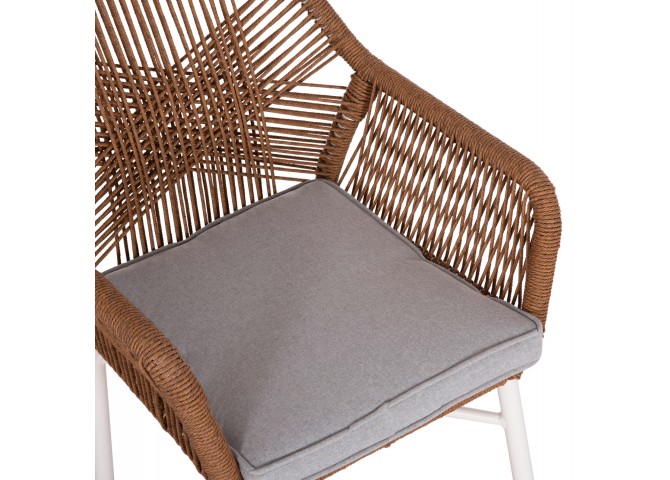 ΠΟΛΥΘΡΟΝΑ TOPIN HM6048.11 ΑΛΟΥΜΙΝΙΟ ΛΕΥΚΟ-P.E. RATTAN ΜΠΕΖ 59x63x81Υεκ