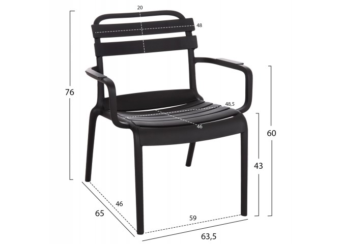 ΠΟΛΥΘΡΟΝΑ ΠΟΛΥΠΡΟΠΥΛΕΝΙΟΥ KORVER HM6333.02 ΜΑΥΡΗ 48x67x75Υεκ.