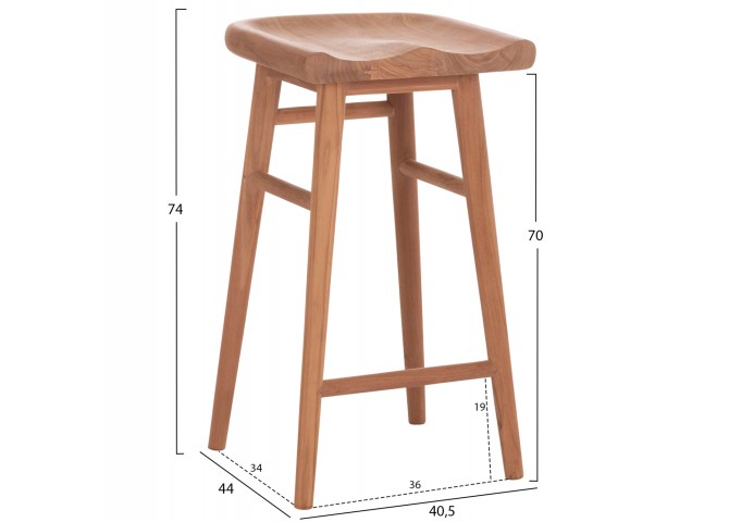 ΣΚΑΜΠΟ ΜΠΑΡ BOLMAR HM18108 ΞΥΛΟ ΤΕΑΚ ΣΕ ΦΥΣΙΚΟ 40.5x44x74Υεκ.