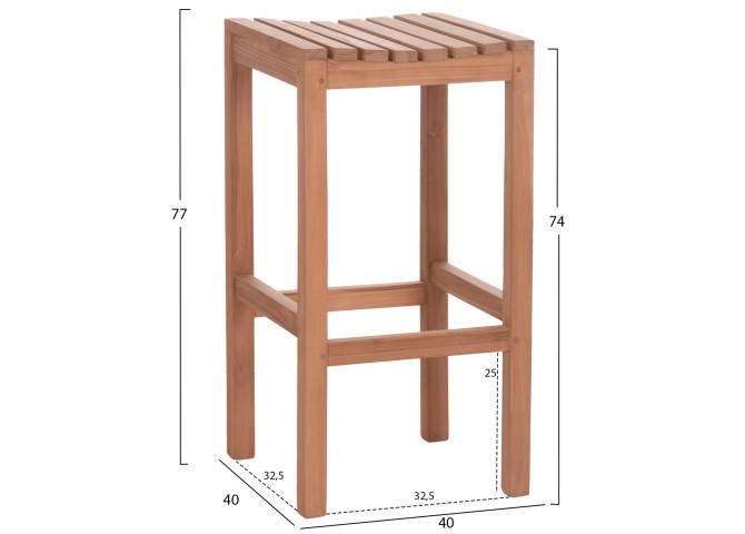 ΣΚΑΜΠΟ ΜΠΑΡ NIKOL HM18109 ΞΥΛΟ ΤΕΑΚ ΣΕ ΦΥΣΙΚΟ 40x40x77Υεκ.