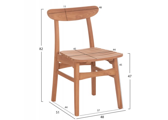 ΚΑΡΕΚΛΑ ΤΡΑΠΕΖΑΡΙΑΣ ΕΞ.ΧΩΡΟΥ ROBBIE HM18115 ΞΥΛΟ TEAK--ΦΥΣΙΚΟ 48x51x82Υεκ.