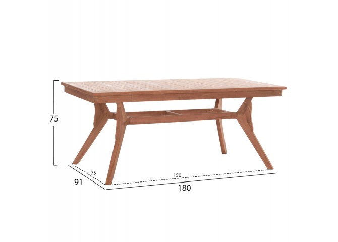 ΤΡΑΠΕΖΙ ΤΡΑΠΕΖΑΡΙΑΣ WONDER HM18116 ΞΥΛΟ TEAK--ΦΥΣΙΚΟ 180x91x75Υεκ.