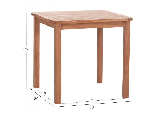 ΤΡΑΠΕΖΙ ΤΕΤΡΑΓΩΝΟ PRESSCOT HM18122 ΞΥΛΟ TEAK--ΦΥΣΙΚΟ 80x80x76Υεκ.