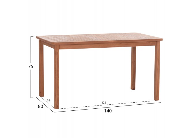 ΤΡΑΠΕΖΙ ΟΡΘΟΓΩΝΙΟ PRESSCOT HM18123 ΞΥΛΟ TEAK--ΦΥΣΙΚΟ 140x80x76Υεκ.