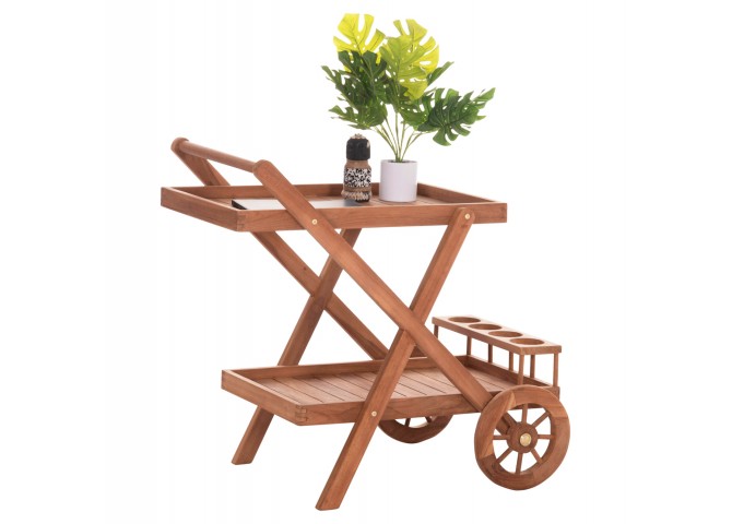 ΔΙΣΚΟΣ ΣΕΡΒΙΡΙΣΜΑΤΟΣ ΣΕ ΤΡΟΛΕΥ ALFRED HM4579 ΞΥΛΟ TEAK--ΦΥΣΙΚΟ 86x56x80Υεκ.