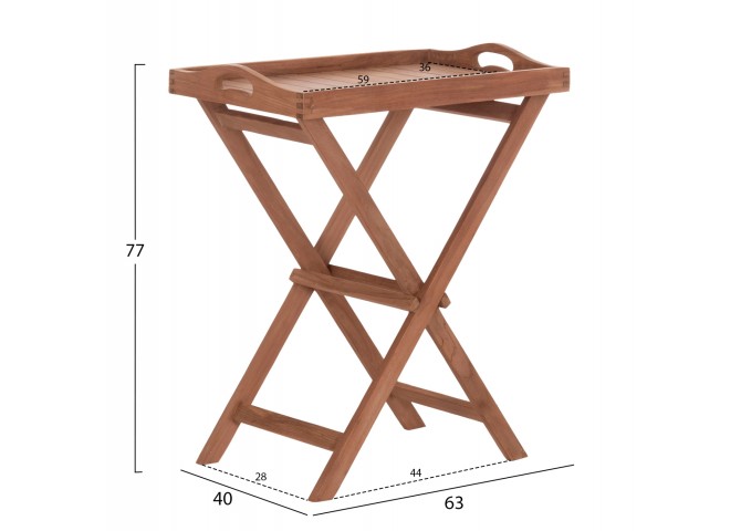 ΔΙΣΚΟΣ ΣΕΡΒΙΡΙΣΜΑΤΟΣ ΣΕ ΠΤΥΣΣΟΜΕΝΗ ΒΑΣΗ BARNABY HM4580 ΞΥΛΟ TEAK--ΦΥΣΙΚΟ 63x40x77Υεκ