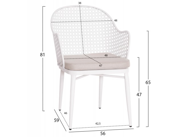 ΣΕΤ LOUNGE 3TMX ΕΞ.ΧΩΡΟΥ OREGO HM21107.02 ΑΛΟΥΜΙΝΙΟ & ΜΕΤΑΛΛΟ ΣΕ ΛΕΥΚΟ