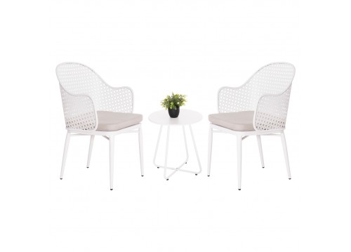 ΣΕΤ LOUNGE 3TMX ΕΞ.ΧΩΡΟΥ OREGO HM21107.02 ΑΛΟΥΜΙΝΙΟ & ΜΕΤΑΛΛΟ ΣΕ ΛΕΥΚΟ