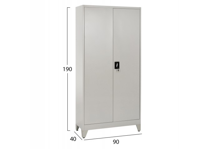 ΝΤΟΥΛΑΠΑ ΜΕΤΑΛΛΙΚΗ DURON HM12001 ΔΙΦΥΛΛΗ ΜΕ 5 ΑΠΟΘ.ΧΩΡΟΥΣ & ΠΟΔΙΑ- ΓΚΡΙ 90Χ40Χ190Yεκ