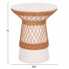 ΒΟΗΘΗΤΙΚΟ ΤΡΑΠΕΖΙ ΣΤΡΟΓΓΥΛΟ DELIA HM18167.02 FIBER CEMENT ΛΕΥΚΟ & RATTAN Φ40x45Υεκ