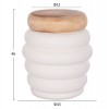 ΤΡΑΠΕΖΙ ΒΟΗΘΗΤΙΚΟ PUFFAT HM18172.02 FIBER CEMENT ΛΕΥΚΟ- ΞΥΛΟ TEAK TOP Φ45x46Υεκ.