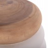 ΤΡΑΠΕΖΙ ΒΟΗΘΗΤΙΚΟ PUFFAT HM18172.02 FIBER CEMENT ΛΕΥΚΟ- ΞΥΛΟ TEAK TOP Φ45x46Υεκ.