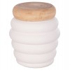 ΤΡΑΠΕΖΙ ΒΟΗΘΗΤΙΚΟ PUFFAT HM18172.02 FIBER CEMENT ΛΕΥΚΟ- ΞΥΛΟ TEAK TOP Φ45x46Υεκ.