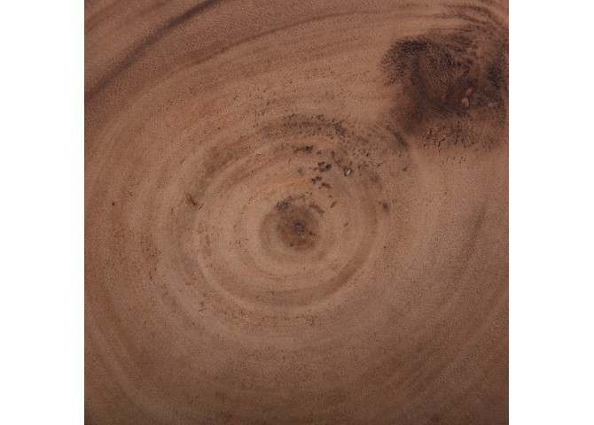 ΤΡΑΠΕΖΙ ΒΟΗΘΗΤΙΚΟ PUFFAT HM18172.02 FIBER CEMENT ΛΕΥΚΟ- ΞΥΛΟ TEAK TOP Φ45x46Υεκ.