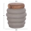 ΤΡΑΠΕΖΙ ΒΟΗΘΗΤΙΚΟ PUFFAT HM18172.03 FIBER CEMENT ΓΚΡΙ- ΞΥΛΟ TEAK TOP Φ45x46Υεκ.