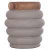 ΤΡΑΠΕΖΙ ΒΟΗΘΗΤΙΚΟ PUFFAT HM18172.03 FIBER CEMENT ΓΚΡΙ- ΞΥΛΟ TEAK TOP Φ45x46Υεκ.