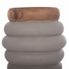 ΤΡΑΠΕΖΙ ΒΟΗΘΗΤΙΚΟ PUFFAT HM18172.03 FIBER CEMENT ΓΚΡΙ- ΞΥΛΟ TEAK TOP Φ45x46Υεκ.