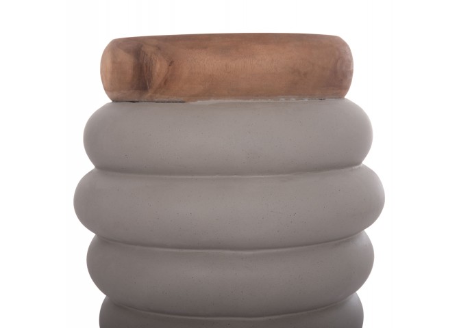 ΤΡΑΠΕΖΙ ΒΟΗΘΗΤΙΚΟ PUFFAT HM18172.03 FIBER CEMENT ΓΚΡΙ- ΞΥΛΟ TEAK TOP Φ45x46Υεκ.