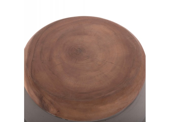 ΤΡΑΠΕΖΙ ΒΟΗΘΗΤΙΚΟ PUFFAT HM18172.03 FIBER CEMENT ΓΚΡΙ- ΞΥΛΟ TEAK TOP Φ45x46Υεκ.