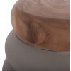 ΤΡΑΠΕΖΙ ΒΟΗΘΗΤΙΚΟ PUFFAT HM18172.03 FIBER CEMENT ΓΚΡΙ- ΞΥΛΟ TEAK TOP Φ45x46Υεκ.