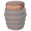 ΤΡΑΠΕΖΙ ΒΟΗΘΗΤΙΚΟ PUFFAT HM18172.03 FIBER CEMENT ΓΚΡΙ- ΞΥΛΟ TEAK TOP Φ45x46Υεκ.