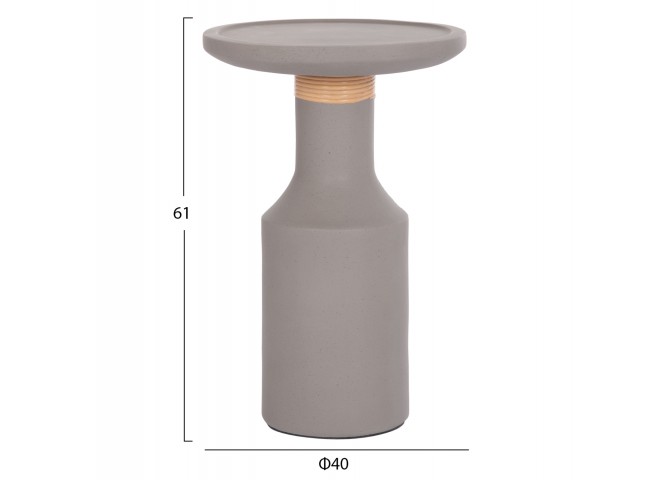 ΒΟΗΘΗΤΙΚΟ ΤΡΑΠΕΖΙ TRED(T) HM18169.03 FIBER CEMENT ΓΚΡΙ-ΦΥΣΙΚΟ RATTAN--Φ40x61Υεκ.