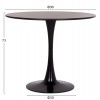 ΤΡΑΠΕΖΙ ΣΤΡΟΓΓΥΛΟ BROLIN HM18141.02 MDF TOP-ΒΑΣΗ ΜΕΤΑΛΛΙΚΗ--ΜΑΥΡΟ Φ90x73Υεκ