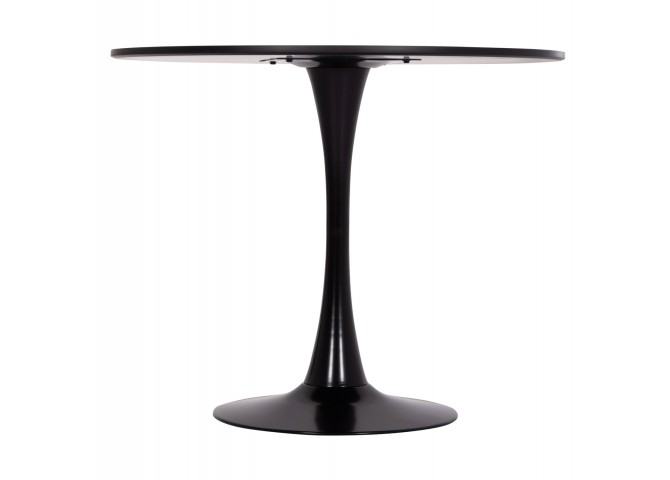 ΤΡΑΠΕΖΙ ΣΤΡΟΓΓΥΛΟ BROLIN HM18141.02 MDF TOP-ΒΑΣΗ ΜΕΤΑΛΛΙΚΗ--ΜΑΥΡΟ Φ90x73Υεκ