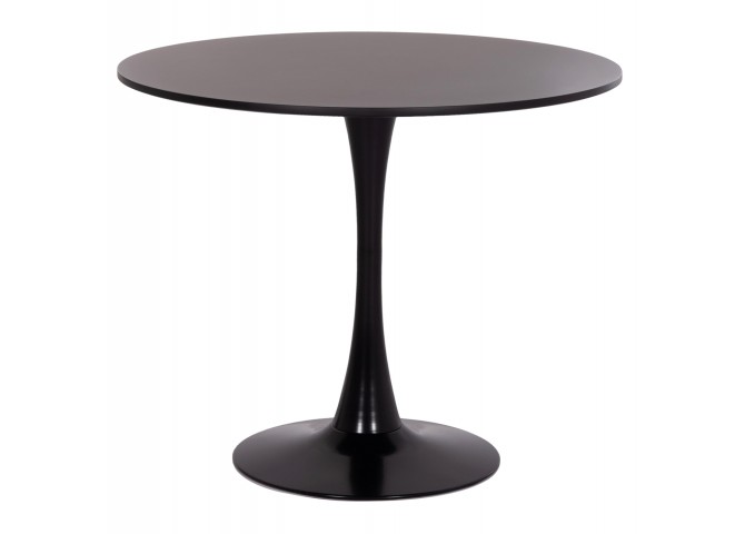 ΤΡΑΠΕΖΙ ΣΤΡΟΓΓΥΛΟ BROLIN HM18141.02 MDF TOP-ΒΑΣΗ ΜΕΤΑΛΛΙΚΗ--ΜΑΥΡΟ Φ90x73Υεκ