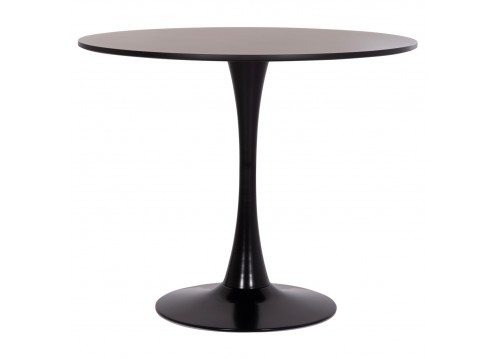 ΤΡΑΠΕΖΙ ΣΤΡΟΓΓΥΛΟ BROLIN HM18141.02 MDF TOP-ΒΑΣΗ ΜΕΤΑΛΛΙΚΗ--ΜΑΥΡΟ Φ90x73Υεκ