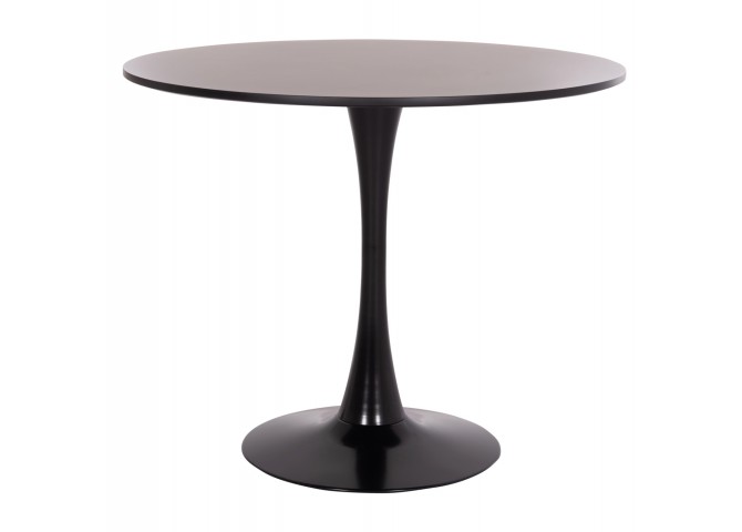 ΤΡΑΠΕΖΙ ΣΤΡΟΓΓΥΛΟ BROLIN HM18141.02 MDF TOP-ΒΑΣΗ ΜΕΤΑΛΛΙΚΗ--ΜΑΥΡΟ Φ90x73Υεκ