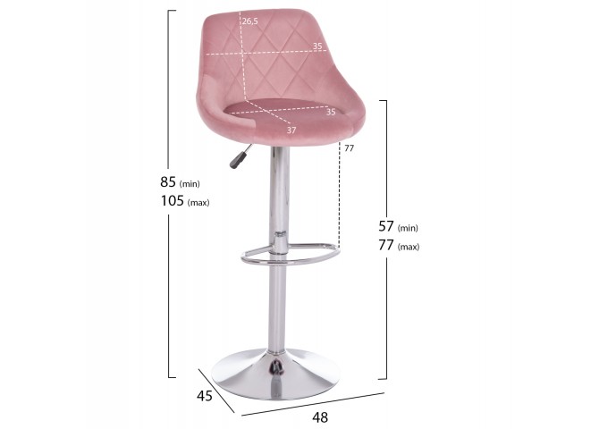 ΣΚΑΜΠΟ ΜΠΑΡ ROSE HM204.42 ΜΕ ΑΜΟΡΤΙΣΕΡ ΧΡΩΜΙΟΥ & ΣΑΠΙΟ ΜΗΛΟ ΒΕΛΟΥΔΟ 48x45x105Υεκ.