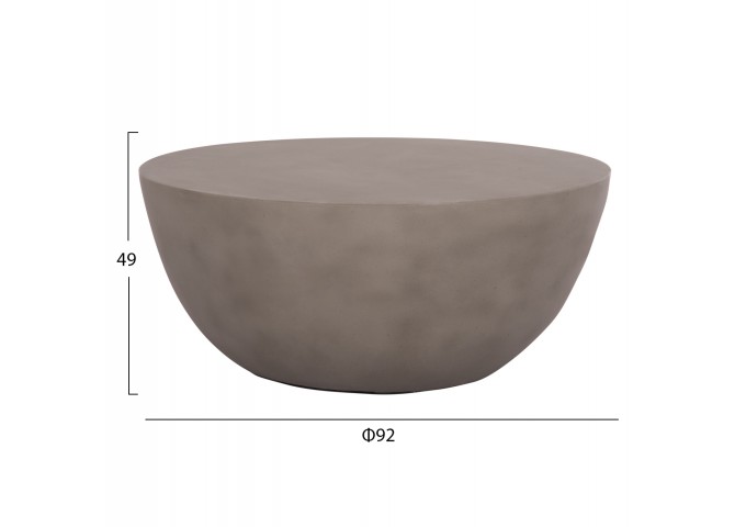 ΤΡΑΠΕΖΙ ΣΑΛΟΝΙΟΥ ΣΤΡΟΓΓΥΛΟ ALLAN HM18162.03 FIBER CEMENT ΣΕ ΓΚΡΙ--Φ92x49Υεκ.