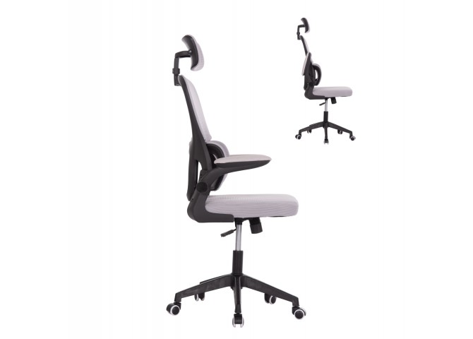 ΚΑΡΕΚΛΑ ΓΡΑΦΕΙΟΥ BASTON HM18236.02 ΓΚΡΙ MESH & ΜΑΥΡΟ PP ΣΚΕΛΕΤΟΣ 64x60x127Υεκ.