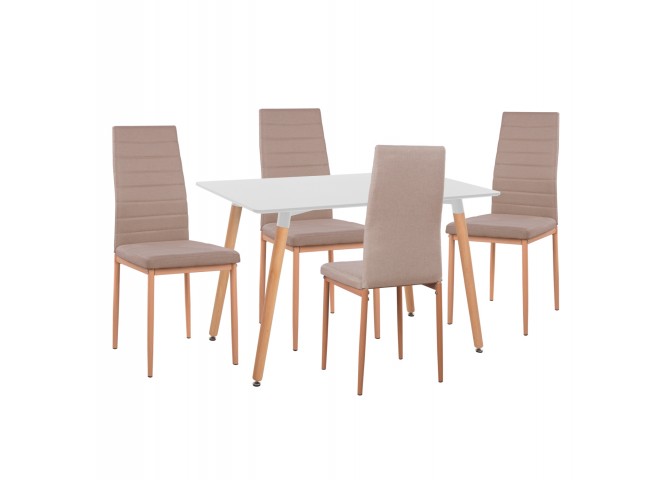 ΣΕΤ ΤΡΑΠΕΖΑΡΙΑΣ 5ΤΜΧ MINIMAL HM11767 ΛΕΥΚΟ MDF-ΜΠΕΖ ΥΦΑΣΜΑ