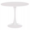 ΤΡΑΠΕΖΙ ΣΤΡΟΓΓΥΛΟ BROLIN HM18141.01 MDF TOP-ΒΑΣΗ ΜΕΤΑΛΛΙΚΗ--ΛΕΥΚΟ Φ90x73Υεκ