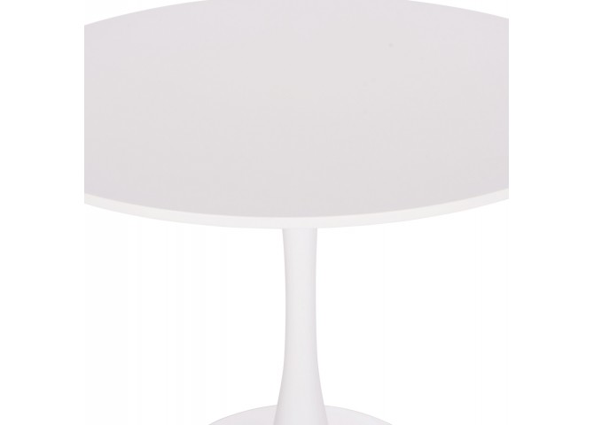 ΤΡΑΠΕΖΙ ΣΤΡΟΓΓΥΛΟ BROLIN HM18141.01 MDF TOP-ΒΑΣΗ ΜΕΤΑΛΛΙΚΗ--ΛΕΥΚΟ Φ90x73Υεκ