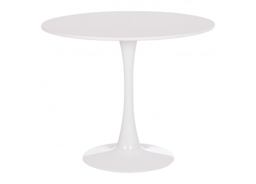 ΤΡΑΠΕΖΙ ΣΤΡΟΓΓΥΛΟ BROLIN HM18141.01 MDF TOP-ΒΑΣΗ ΜΕΤΑΛΛΙΚΗ--ΛΕΥΚΟ Φ90x73Υεκ