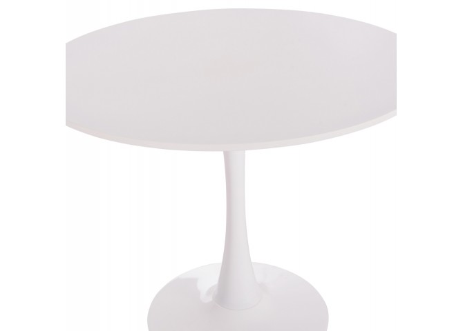 ΤΡΑΠΕΖΙ ΣΤΡΟΓΓΥΛΟ BROLIN HM18141.01 MDF TOP-ΒΑΣΗ ΜΕΤΑΛΛΙΚΗ--ΛΕΥΚΟ Φ90x73Υεκ