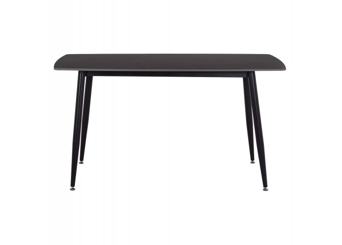 ΤΡΑΠΕΖΙ RAVEN HM18149.02 ΚΕΡΑΜΙΚΟ TOP ΑΝΘΡΑΚΙ ΜΑΡΜΑΡΟ-ΜΑΥΡΟ ΜΕΤΑΛΛΟ 140x80x74Υεκ.