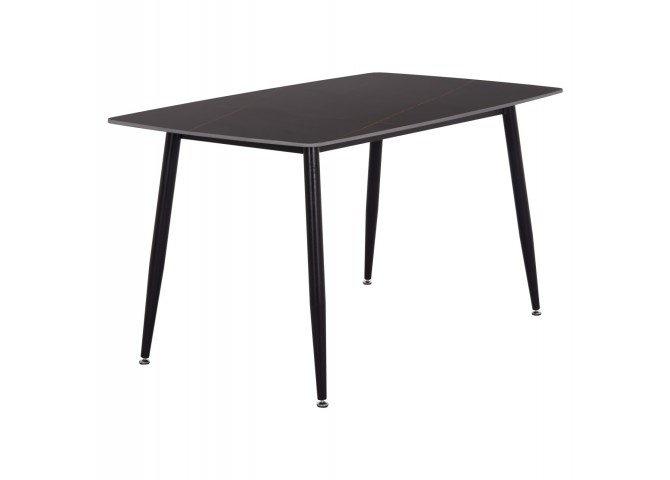 ΤΡΑΠΕΖΙ RAVEN HM18149.02 ΚΕΡΑΜΙΚΟ TOP ΑΝΘΡΑΚΙ ΜΑΡΜΑΡΟ-ΜΑΥΡΟ ΜΕΤΑΛΛΟ 140x80x74Υεκ.