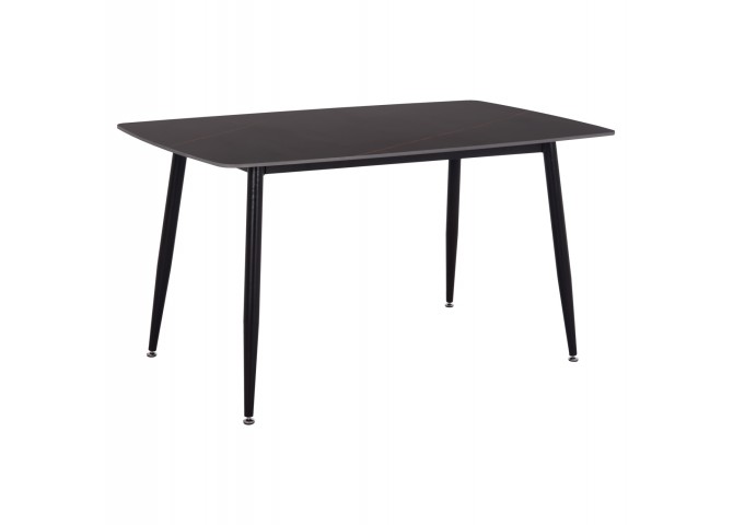 ΤΡΑΠΕΖΙ RAVEN HM18149.02 ΚΕΡΑΜΙΚΟ TOP ΑΝΘΡΑΚΙ ΜΑΡΜΑΡΟ-ΜΑΥΡΟ ΜΕΤΑΛΛΟ 140x80x74Υεκ.