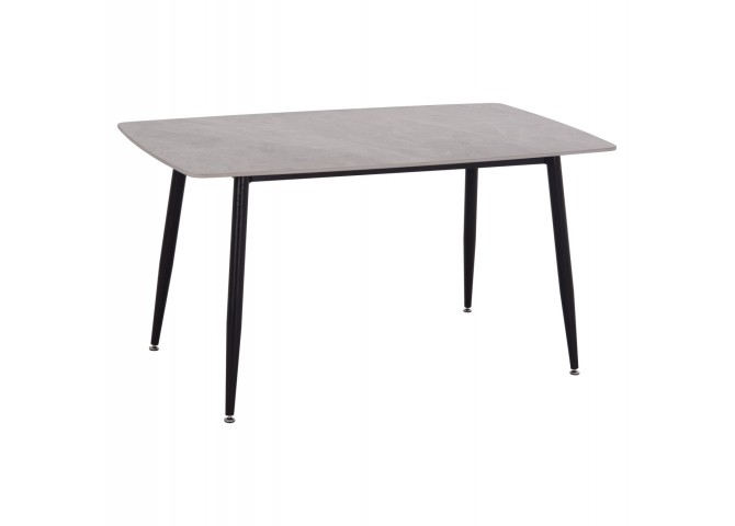 ΤΡΑΠΕΖΙ RAVEN HM18149.13 ΚΕΡΑΜΙΚΟ TOP ΓΚΡΙ ΜΑΡΜΑΡΟ-ΜΑΥΡΟ ΜΕΤΑΛΛΟ 140x80x74Υεκ.