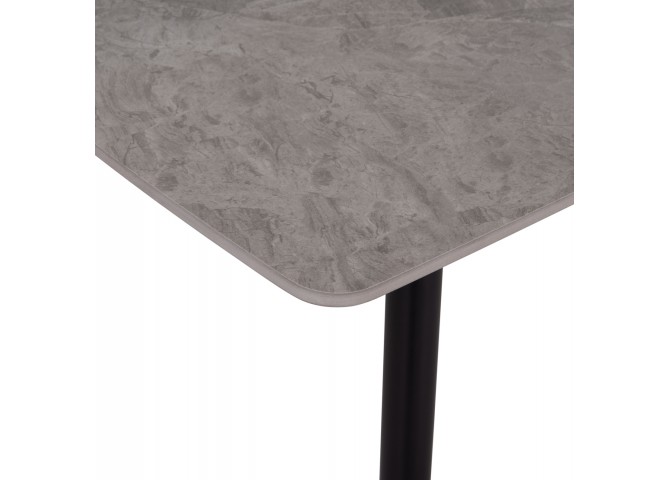 ΤΡΑΠΕΖΙ RAVEN HM18149.13 ΚΕΡΑΜΙΚΟ TOP ΓΚΡΙ ΜΑΡΜΑΡΟ-ΜΑΥΡΟ ΜΕΤΑΛΛΟ 140x80x74Υεκ.